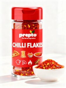 PREPTO Red Chilli Flakes 200g | Premium Sun-Dried Crushed Red Chillies| Aromatic, Spicy, 100% Natural| No Colours, No Additives, No MSG| Perfect for Pizza Pasta & Garlic Bread| Ingredients Made Simple