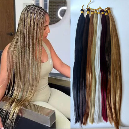 Bone Straight Braiding Hair Straight Hair Extensions Silky Pre Stretched Braiding Hair