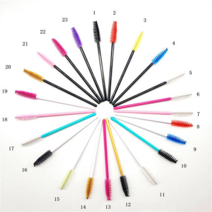 50pcs Plastic Disposable Mini Mascara Wands Eyelash Brush Spoolies for Eye Lash Extension