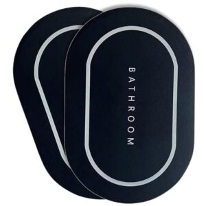 Pack of 2 Quick Dry Soft Water Absorbing Bathroom Rectangular Mat | Anti-Skid & Non-Slip Rubber Doormat for Home, Kitchen, Washroom (Black)