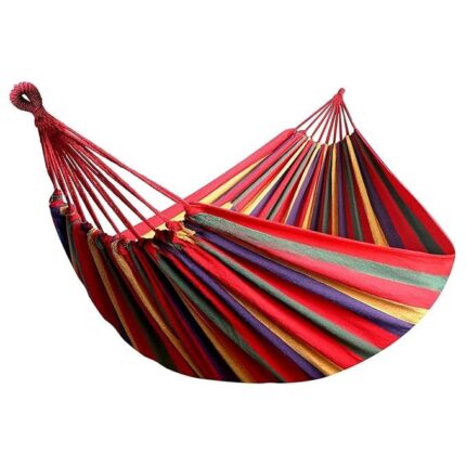 DIPDEYCamping Hammock Swing Cotton Fabric Portable Travel Tree Hanging Bed Indoor Outdoor Garden Beach Sleeping Jhula for Baby Adults Men & Women, Multicolour