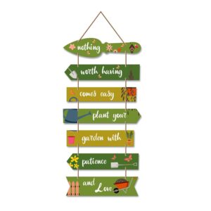 Artvibes Garden Quote Wooden Wall Hanging for Home Decor | Decorative Items for Balcony | Gifts | Wooden Wall Decoration for Outdoor Decorative Garden | Modern Artwork (WH_7010N), Set of 7