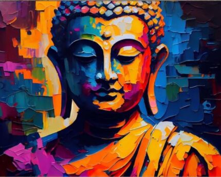 TULIP N TURTLE Bhagwan Buddha Diy Acrylic Paint By Number Kit For Adults Kids Beginner Number Painting Kit Diy Canvas Painting By Number Wall Decoration,Multi-Coloured