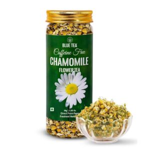 BLUE TEA - Chamomile Tea - 30 g - 50+ Cups | SLEEP & RELAXATION | Herbal Tea - Caffeine Free - Flower Based - Non-Bitter | Reusable Pet Jar