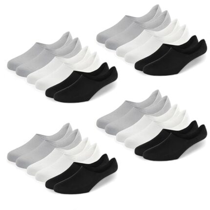 Fitness Mantra® 12 Pairs Premium Loafer/No Show Anti Slip Free Size Cotton Socks for Men's and Women's