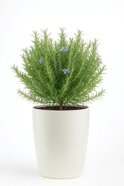 Live Original Rosemary Plant – Fresh Purple Flowering Herb in 8-Inch White Premium Pot | Indoor & Outdoor Herb Plant for Garden, Kitchen & Home Décor