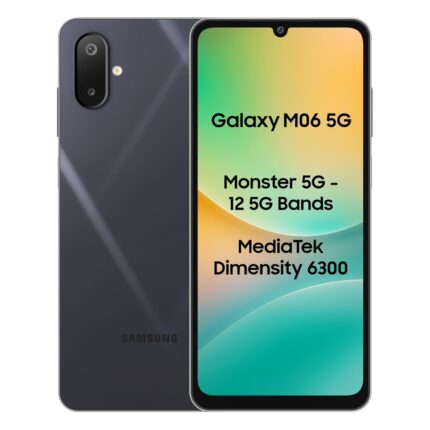 Samsung Galaxy M06 5G Mobile (Blazing Black, 4GB RAM, 64GB Storage) | MediaTek Dimensity 6300 | AnTuTu 422K+ | 12 5G Bands | 25W Fast Charging | 4 Gen OS Upgrades | 50MP Camera | Without Charger