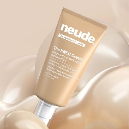 Neude KNEU Knee, Neck, Elbow & Underarm Depigmentation 50ml Cream for Targeted Care, Powered by Lactic Acid, Kojic Acid, Glycolic Acid for All Skin Types