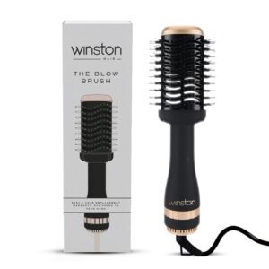 WINSTON 2-In-1 Hair Styling Blow Brush For Women - 1200 Watts|Hot Air Brush, Black