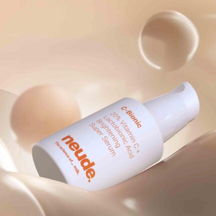 Neude C-Bionic 20% Vitamin C Serum 30ml with Lactobionic Acid for Face Brightening & 24hrs Hydration with Vitamin E Red Algae Gel Kakadu Plum Glutathione for All Skin Types & Sensitive Skin Friendly