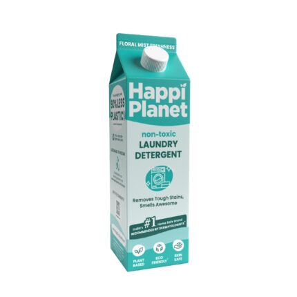 Happi Planet | Organic Laundry Liquid Detergent | 1L | Floral Mist Fragrance | Front Load & Top Load | Natural, Plant Based, Eco-Friendly, Herbal, Non-Toxic | Removes Stains & Odour, Protects Colour